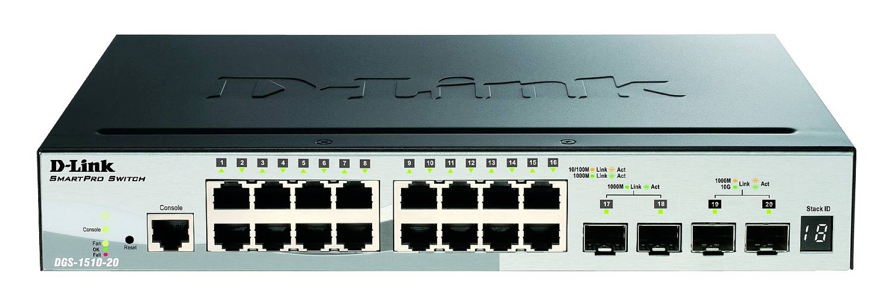 D-Link DGS-1510-20/E DGS-1510-20/E Netwerk switch 16 + 4 poorten 76 Gbit/s