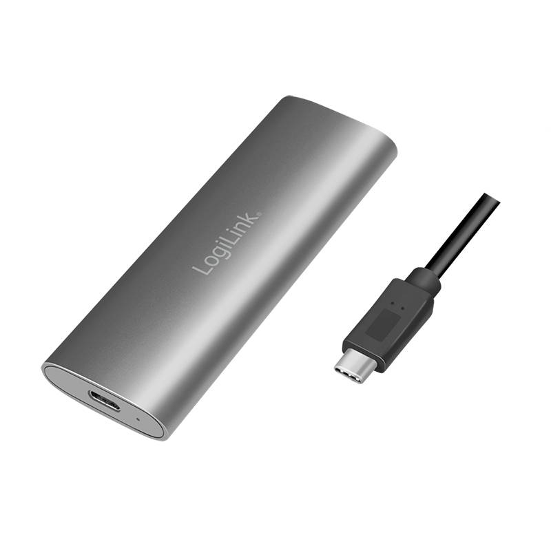 LogiLink UA0389 M.2 SSD-behuizing USB-C 3.2 Gen 2 10 GBit/s M.2 PCIe NVMe, M.2 SATA 2230, 2242, 2260, 2280 UA0389
