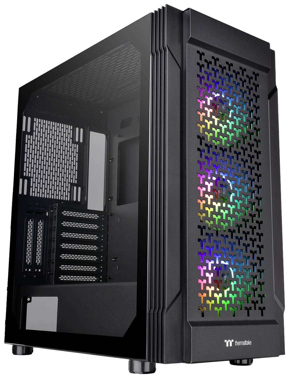 Thermaltake CA-1W2-00M1WN-01 Midi-tower PC-behuizing Zwart 3 voorgeïnstalleerde LED-ventilators, LCS-compatibel, Zijvens