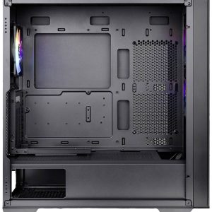Thermaltake CA-1S4-00M1WN-00 Midi-tower PC-behuizing Zwart 3 voorgeïnstalleerde LED-ventilators, LCS-compatibel, Zijvens