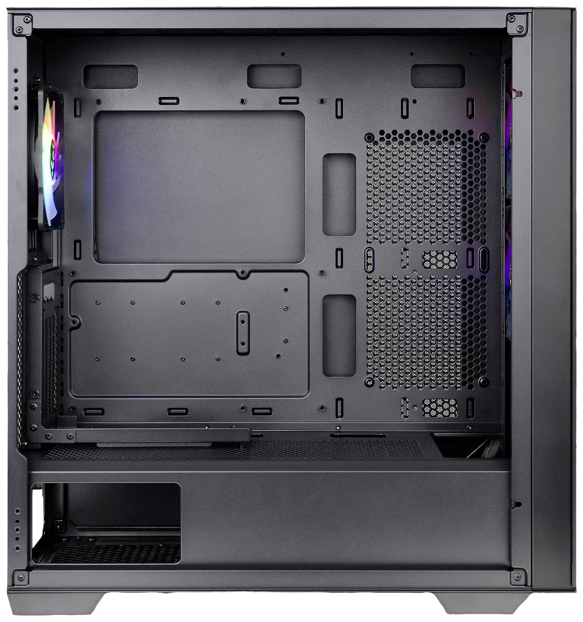 Thermaltake CA-1S4-00M1WN-00 Midi-tower PC-behuizing Zwart 3 voorgeïnstalleerde LED-ventilators, LCS-compatibel, Zijvens