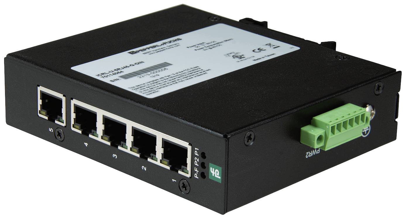 Pepperl+Fuchs 70114054 ICRL-U-5RJ45-G-DIN Industrial Ethernet Switch 1 GBit/s