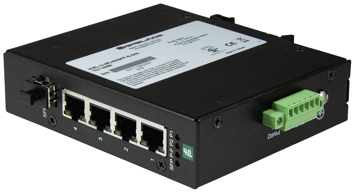 Pepperl+Fuchs 70114055 ICRL-U-4RJ45/SFP-G-DIN Industrial Ethernet Switch 1 GBit/s