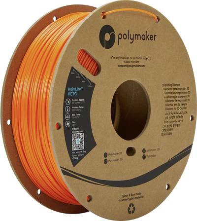 Polymaker PB01009 PolyLite Filament PETG Hittebestendig, Hoge treksterkte 1.75 mm 1000 g Oranje 1 stuk(s)