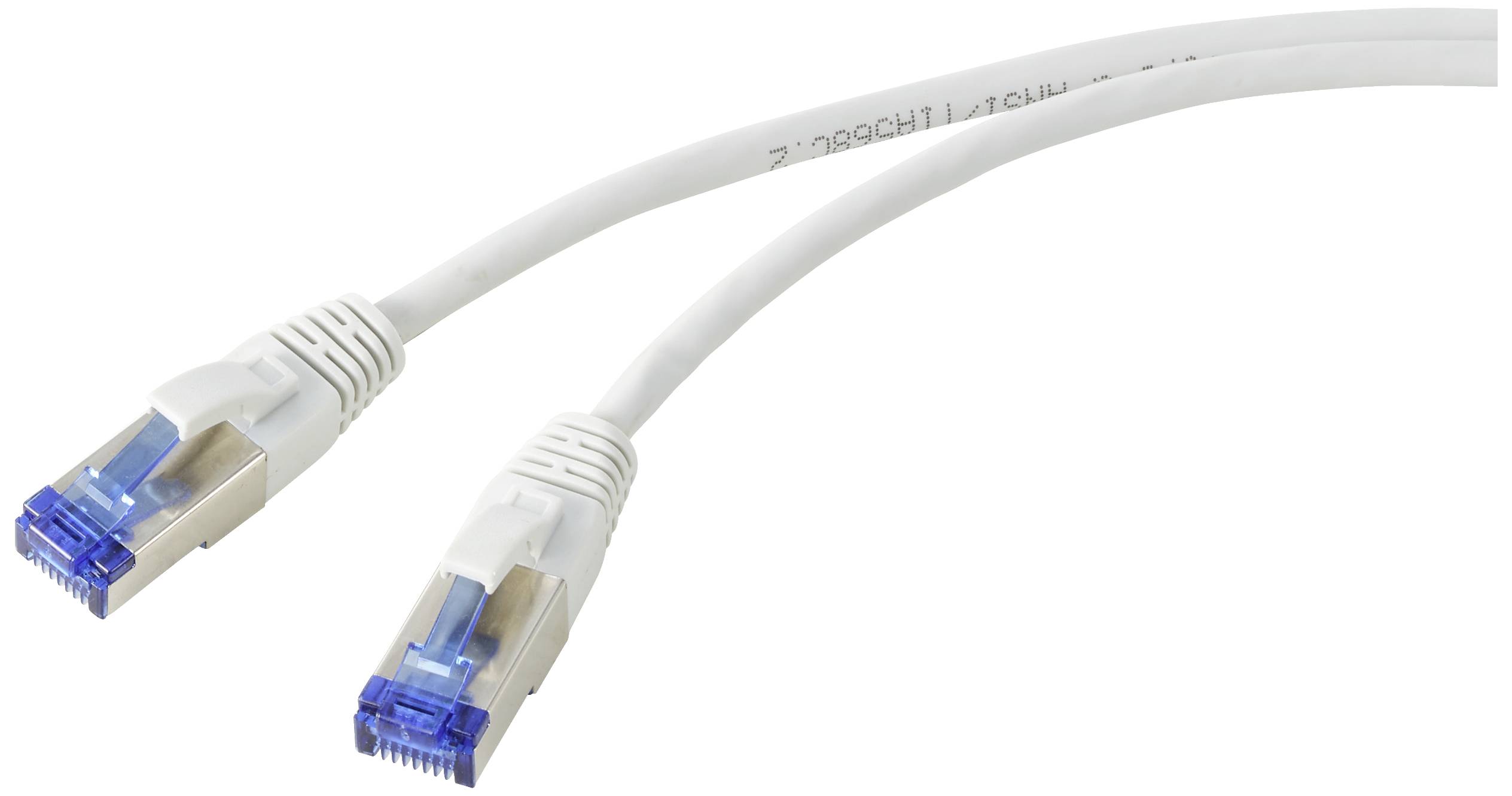 Renkforce RF-5266142 RJ45 Netwerkkabel, patchkabel CAT 6A S/FTP 3.00 m Grijs Slimline, Flexibel, Snagless, Vlambestendig