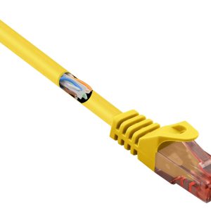 Renkforce RF-5370038 RJ45 Netwerkkabel, patchkabel CAT 6 U/UTP 10.00 m Geel Snagless, Halogeenvrij 1 stuk(s)