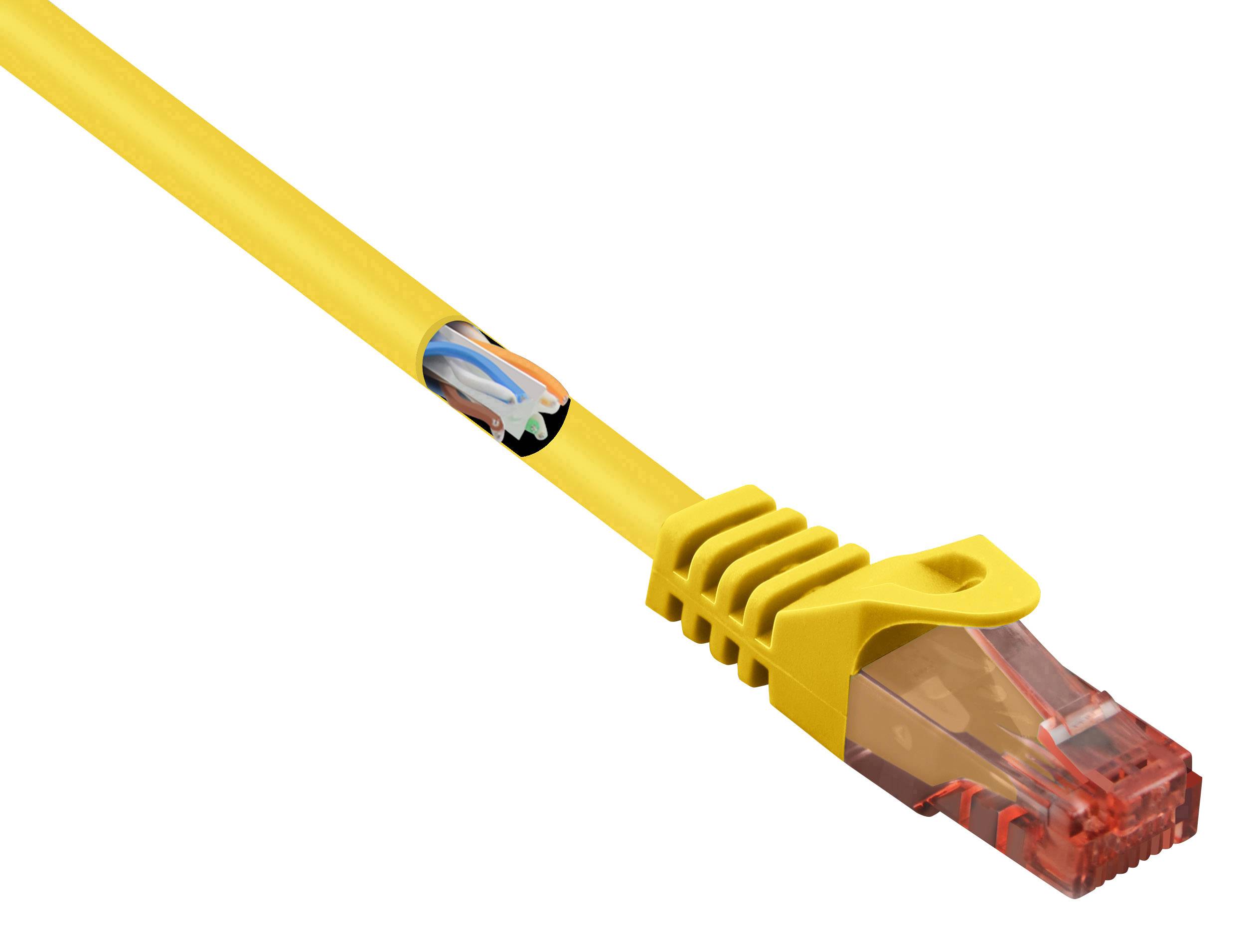 Renkforce RF-5370038 RJ45 Netwerkkabel, patchkabel CAT 6 U/UTP 10.00 m Geel Snagless, Halogeenvrij 1 stuk(s)