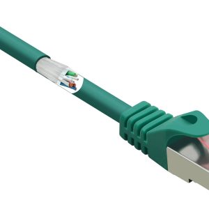 Renkforce RF-5372558 RJ45 Netwerkkabel, patchkabel CAT 6 S/FTP 3.00 m Groen Snagless, Vergulde steekcontacten, Vlambeste