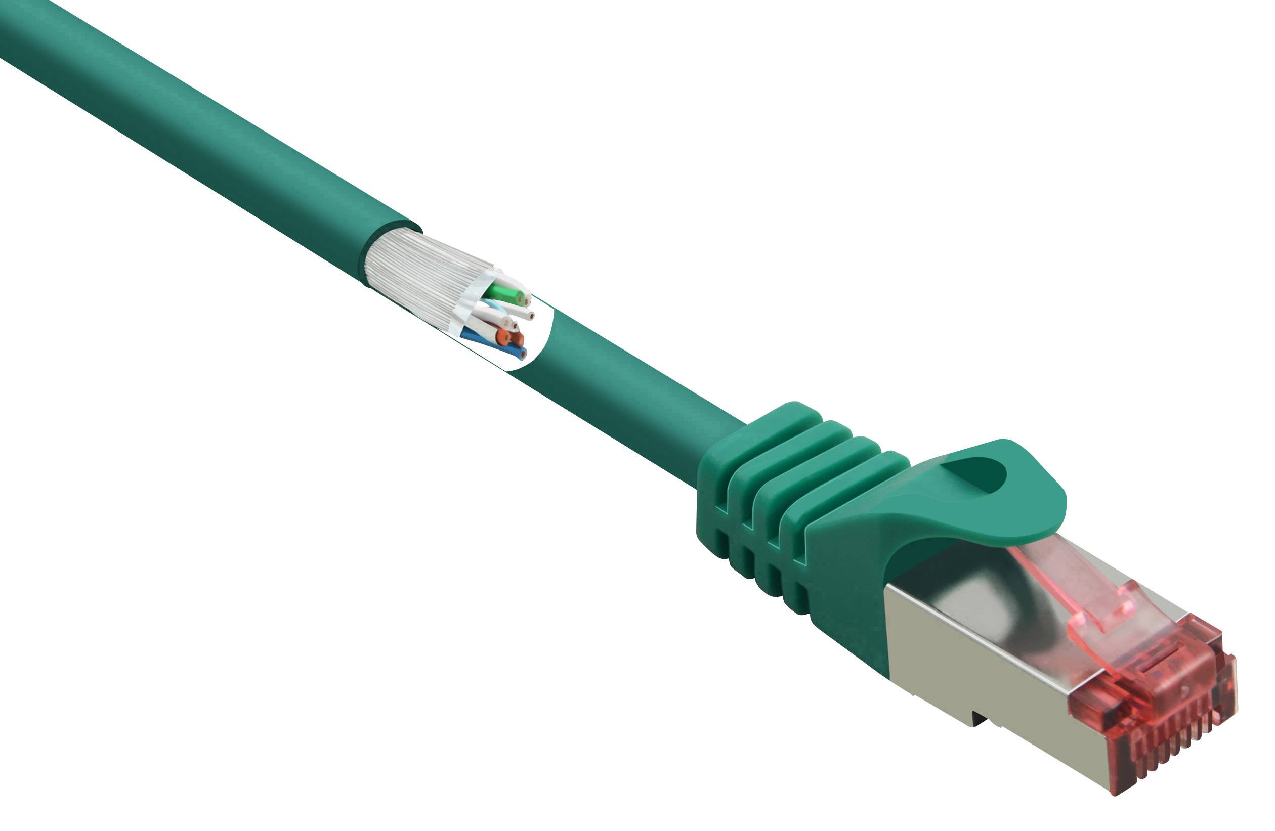 Renkforce RF-5372558 RJ45 Netwerkkabel, patchkabel CAT 6 S/FTP 3.00 m Groen Snagless, Vergulde steekcontacten, Vlambeste
