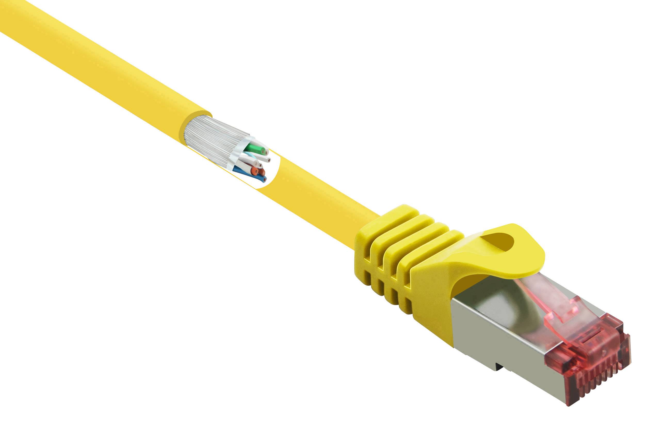 Renkforce RF-5372560 RJ45 Netwerkkabel, patchkabel CAT 6 S/FTP 3.00 m Geel Snagless, Vergulde steekcontacten, Vlambesten