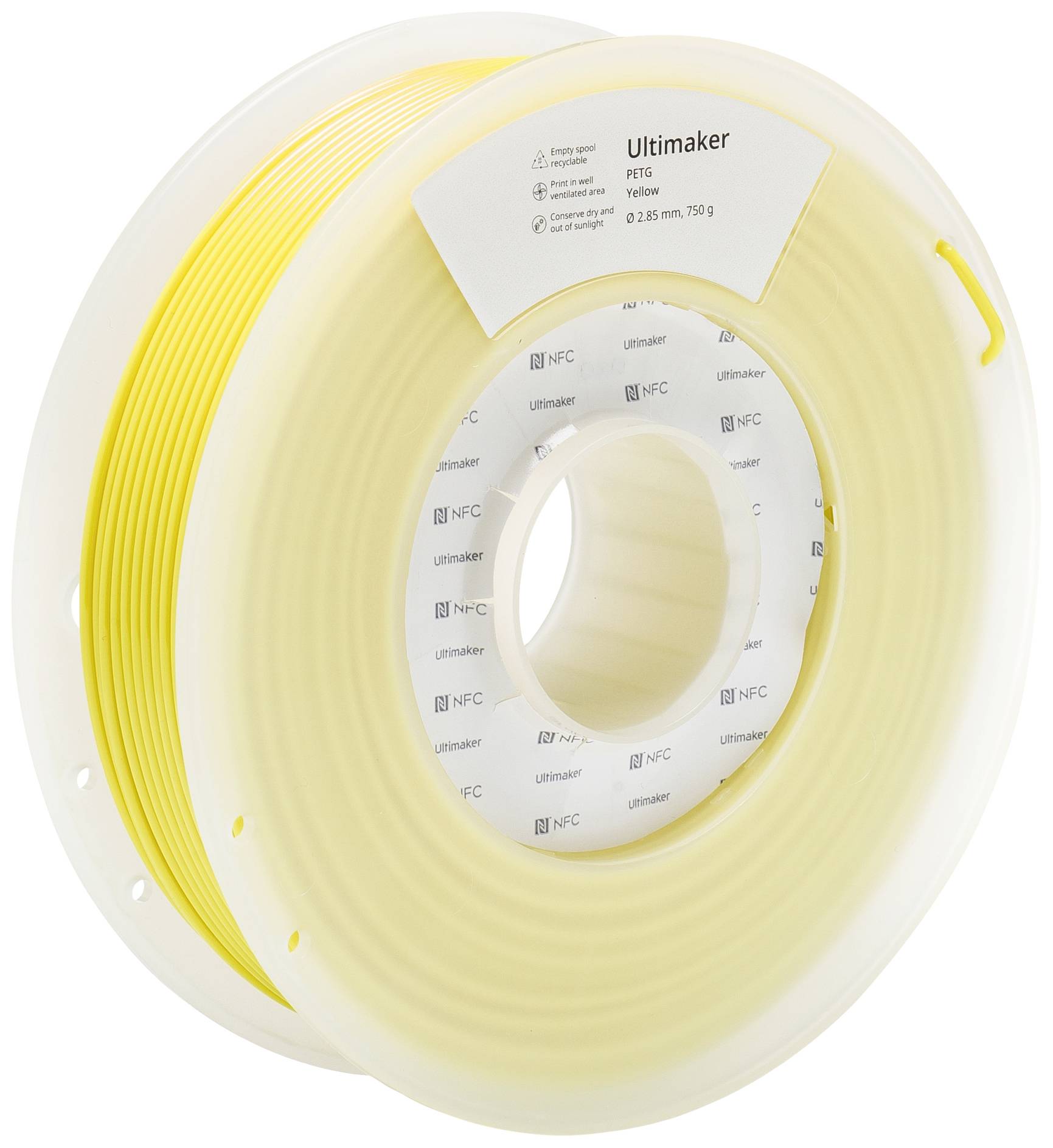 UltiMaker 227340 Filament PETG Chemisch bestendig, Hittebestendig 2.85 mm 750 g Geel 1 stuk(s)