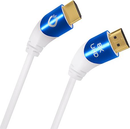 Oehlbach D1C42538 HDMI-kabel HDMI Aansluitkabel HDMI-A-stekker, HDMI-A-stekker 3.00 m Wit 8K UHD, Afgeschermd (drievoudi