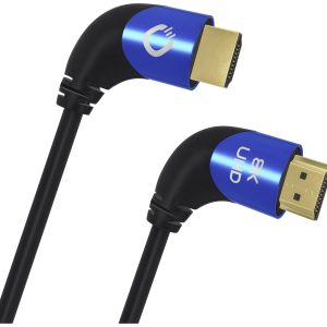 Oehlbach D1C42543 HDMI-kabel HDMI Aansluitkabel HDMI-A-stekker, HDMI-A-stekker 3.00 m Zwart 8K UHD, 90° haaks naar links