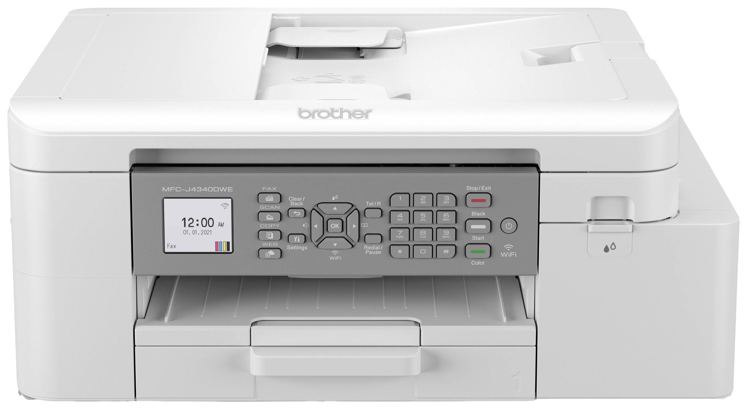 Brother MFCJ4340DWE Multifunctionele printer Inkjet Kleur A4 Printen, scannen, kopiëren, faxen ADF, Duplex, USB, WiFi