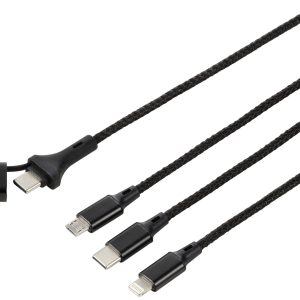 Renkforce US203/3M USB-laadkabel USB 2.0 USB-A stekker, USB-C stekker, USB-micro-B stekker, Apple Lightning stekker, USB Renkforce US203/3M USB-laadkabel USB 2.0 USB-A stekker, USB-C stekker, USB-micro-B stekker, Apple Lightning stekker, USB