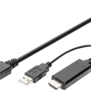 Digitus AK-330111-020-S HDMI-kabel DisplayPort / HDMI Aansluitkabel DisplayPort-bus, HDMI-A-stekker, USB-A stekker 2 m Z Digitus AK-330111-020-S HDMI-kabel DisplayPort / HDMI Aansluitkabel DisplayPort-bus, HDMI-A-stekker, USB-A stekker 2 m Z