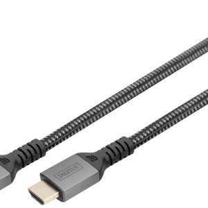Digitus DB-330200-010-S HDMI-kabel HDMI Aansluitkabel HDMI-A-stekker 1 m Zwart 8K UHD, Aluminium-stekker, Audio Return C