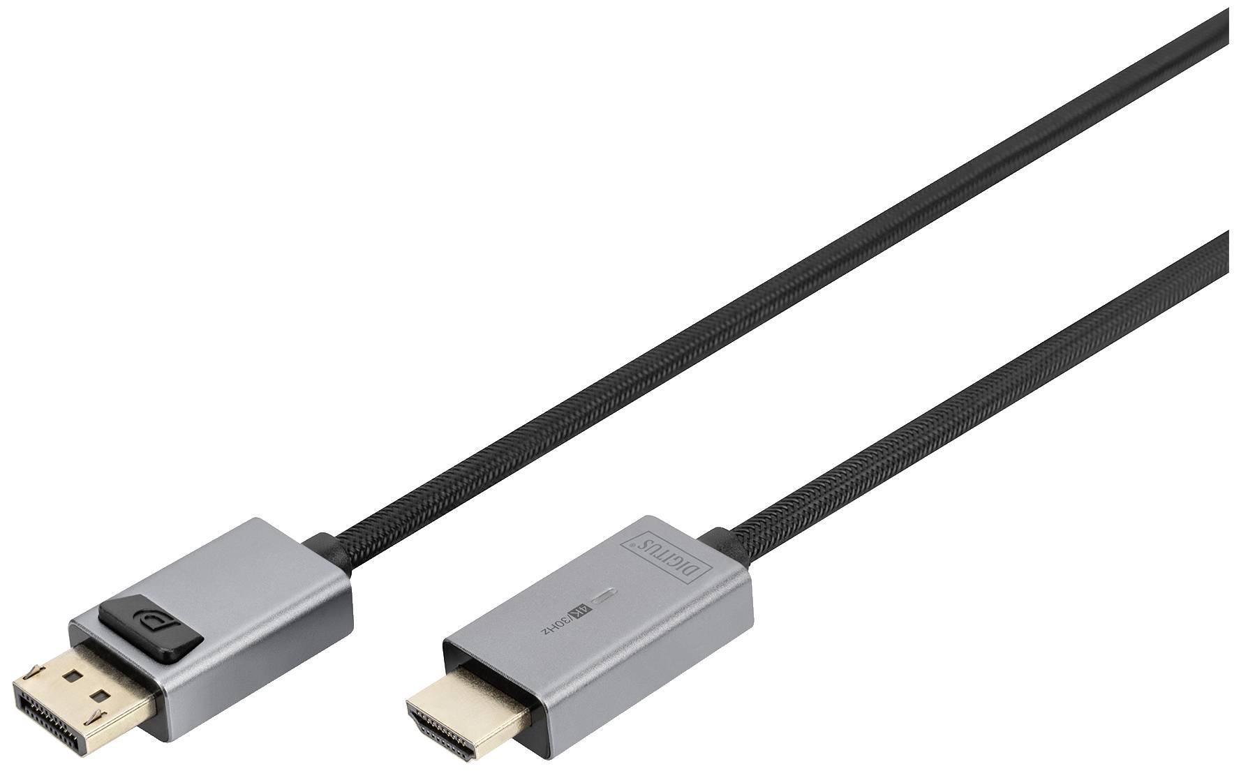 Digitus DB-340202-030-S DisplayPort-kabel DisplayPort / HDMI Aansluitkabel DisplayPort-stekker, HDMI-A-stekker 3 m Zwart