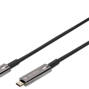 Digitus AK-330160-150-S USB-C-displaykabel USB 3.2 Gen2 USB-C, USB-C stekker 15.00 m Zwart Flexibel, Afgeschermd, Met US Digitus AK-330160-150-S USB-C-displaykabel USB 3.2 Gen2 USB-C, USB-C stekker 15.00 m Zwart Flexibel, Afgeschermd, Met US