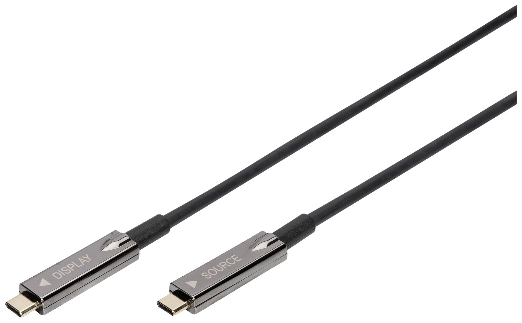 Digitus AK-330160-150-S USB-C-displaykabel USB 3.2 Gen2 USB-C, USB-C stekker 15.00 m Zwart Flexibel, Afgeschermd, Met US
