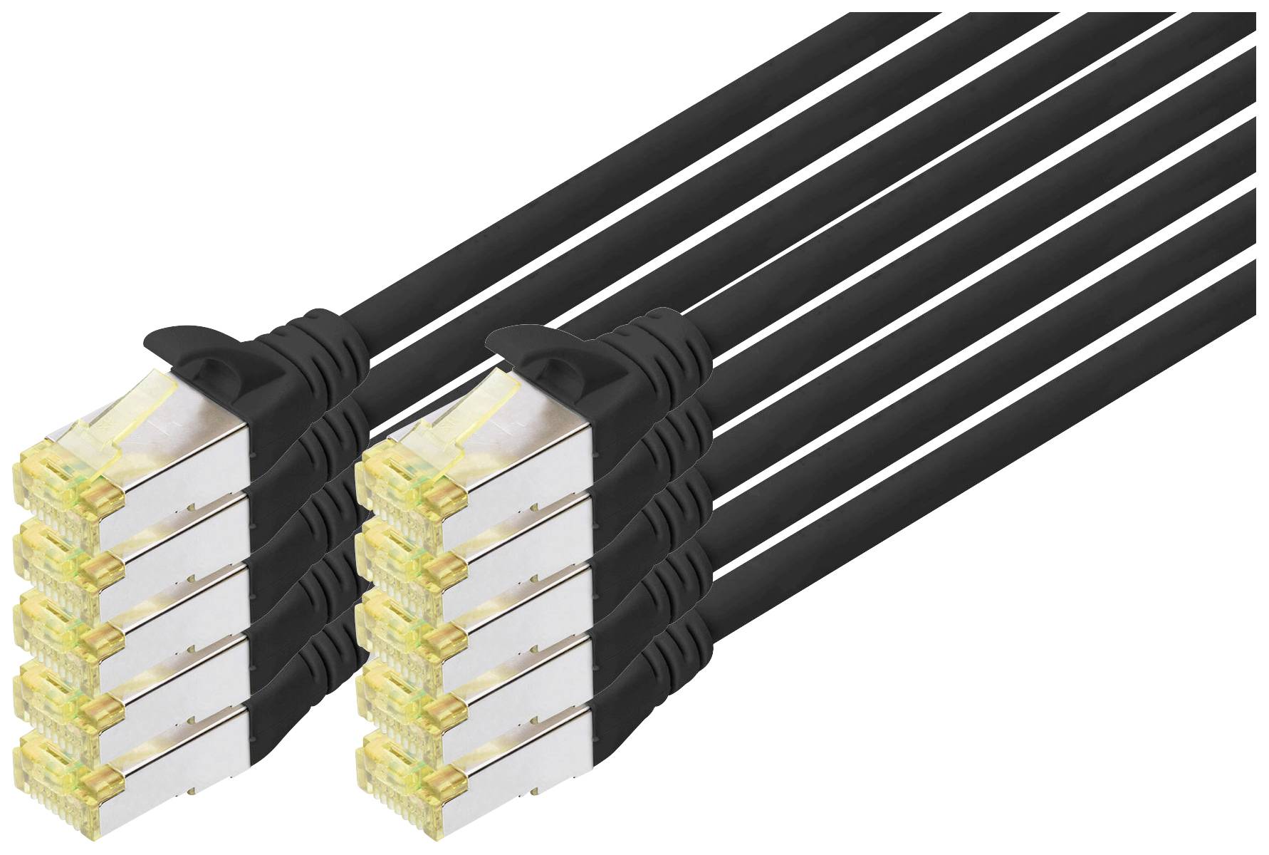 Digitus DK-1644-A-020-BL-10 RJ45 Netwerkkabel, patchkabel CAT 6A S/FTP 2.00 m Zwart 1 stuk(s)