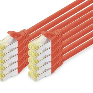 Digitus DK-1644-A-020-R-10 RJ45 Netwerkkabel, patchkabel CAT 6A S/FTP 2.00 m Rood 1 stuk(s)