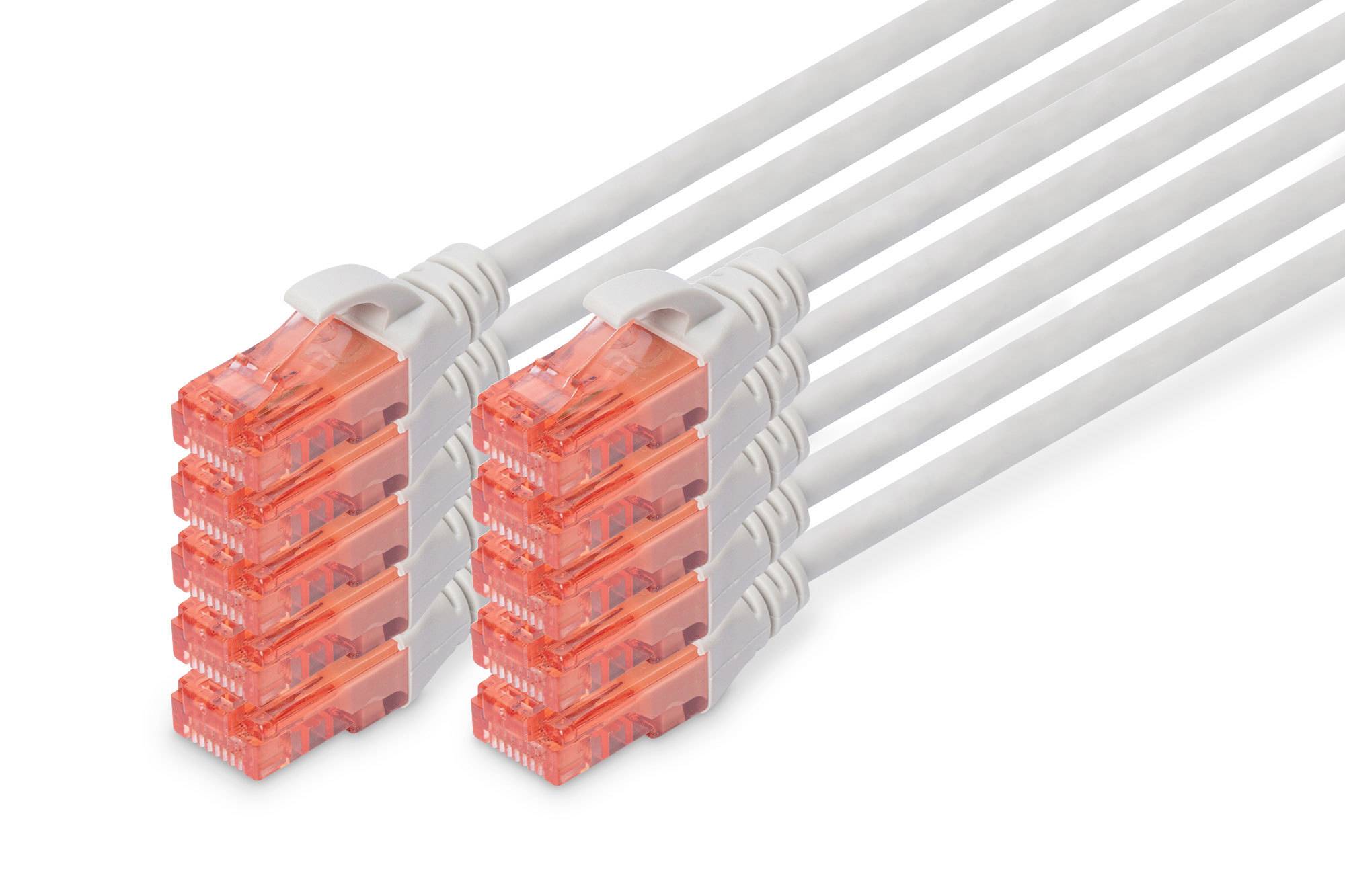 Digitus DK-1617-005-10 RJ45 Netwerkkabel, patchkabel CAT 6 U/UTP 0.50 m Grijs 1 stuk(s)