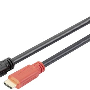 Digitus DB-330118-100-S HDMI-kabel HDMI Aansluitkabel HDMI-A-stekker 10 m Zwart 4K UHD, Afgeschermd (dubbel), Afschermin