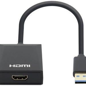 Manhattan USB 3.2 Gen 1 (USB 3.0) Adapter [1x USB 3.2 Gen 1 stekker A (USB 3.0) – 1x HDMI-bus] 153690 15 cm