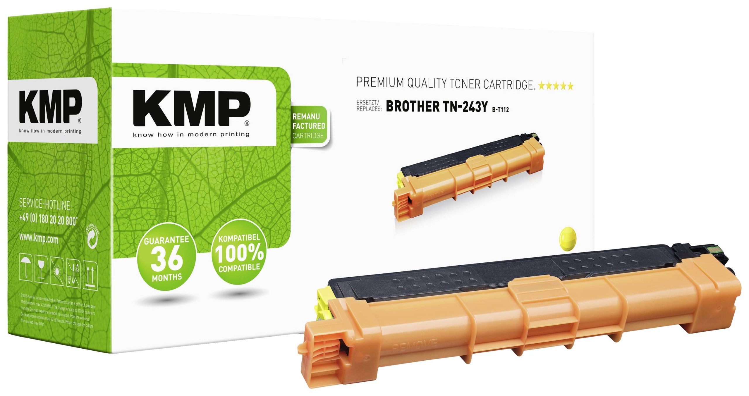 KMP Toner vervangt Brother TN243Y Compatibel Geel 1000 bladzijden B-T112 1268,0009