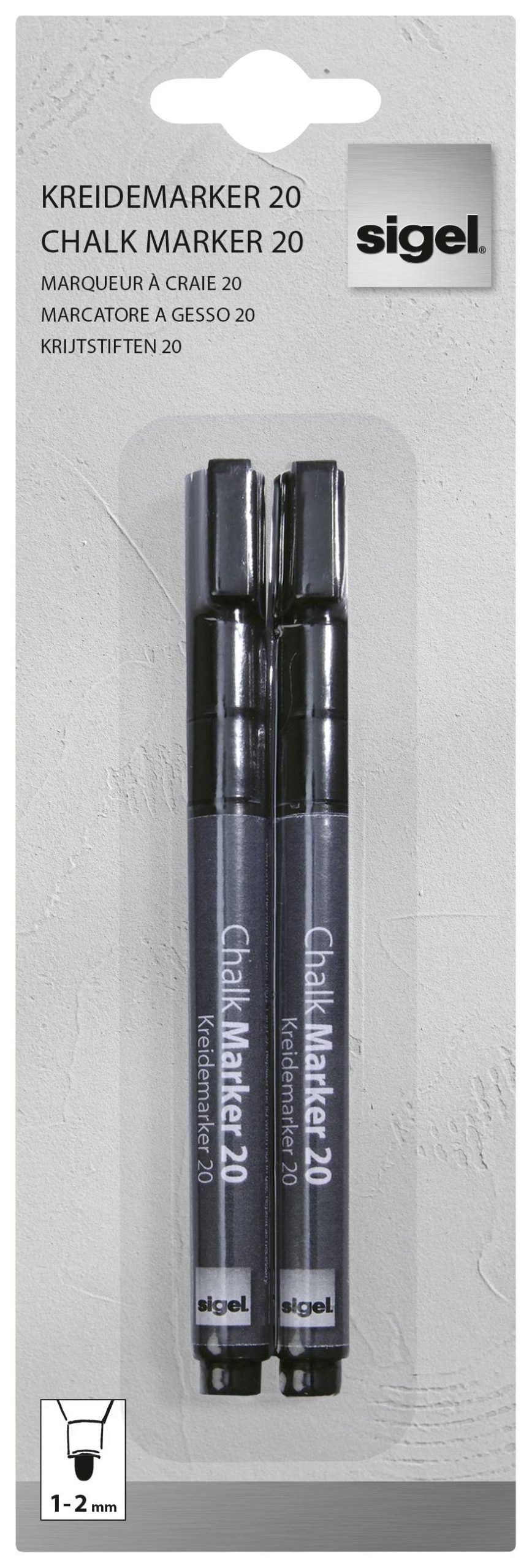 Sigel BA177 Krijtmarker Zwart 1 mm, 2 mm N/A