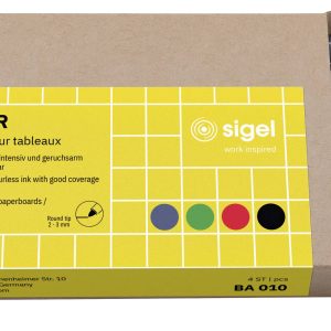 Sigel BA010 Whiteboardmarkerset Blauw, Groen, Rood, Zwart N/A Sigel BA010 Whiteboardmarkerset Blauw, Groen, Rood, Zwart N/A