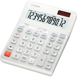 Casio DE-12E-WE Bureaurekenmachine Wit Aantal displayposities: 12 werkt op batterijen, werkt op zonne-energie (b x h x d