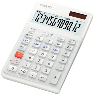 Casio JE-12E-WE Bureaurekenmachine Wit Aantal displayposities: 12 werkt op batterijen, werkt op zonne-energie (b x h x d