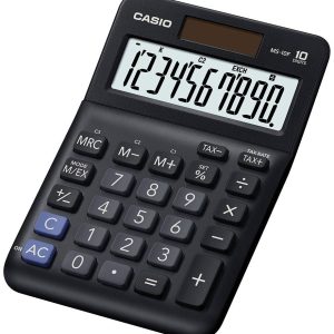 Casio MS-10F Bureaurekenmachine Zwart Aantal displayposities: 10 werkt op batterijen, werkt op zonne-energie (l x b x h)