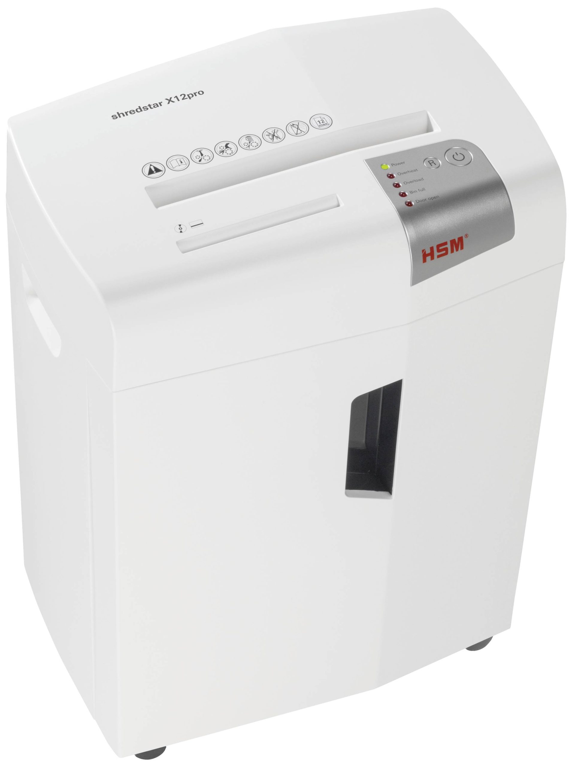 HSM shredstar X12pro Papierversnipperaar 12 vellen CD-versnippering, Cross cut 2 x 15 mm P-5 26 l Ook geschikt voor Pape