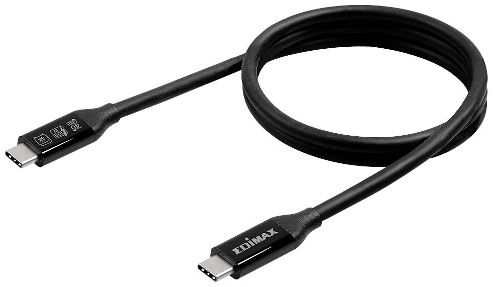 EDIMAX UC4-010TB V2 USB-kabel USB 4.0, Thunderbolt 3 USB-C stekker 1.00 m Zwart