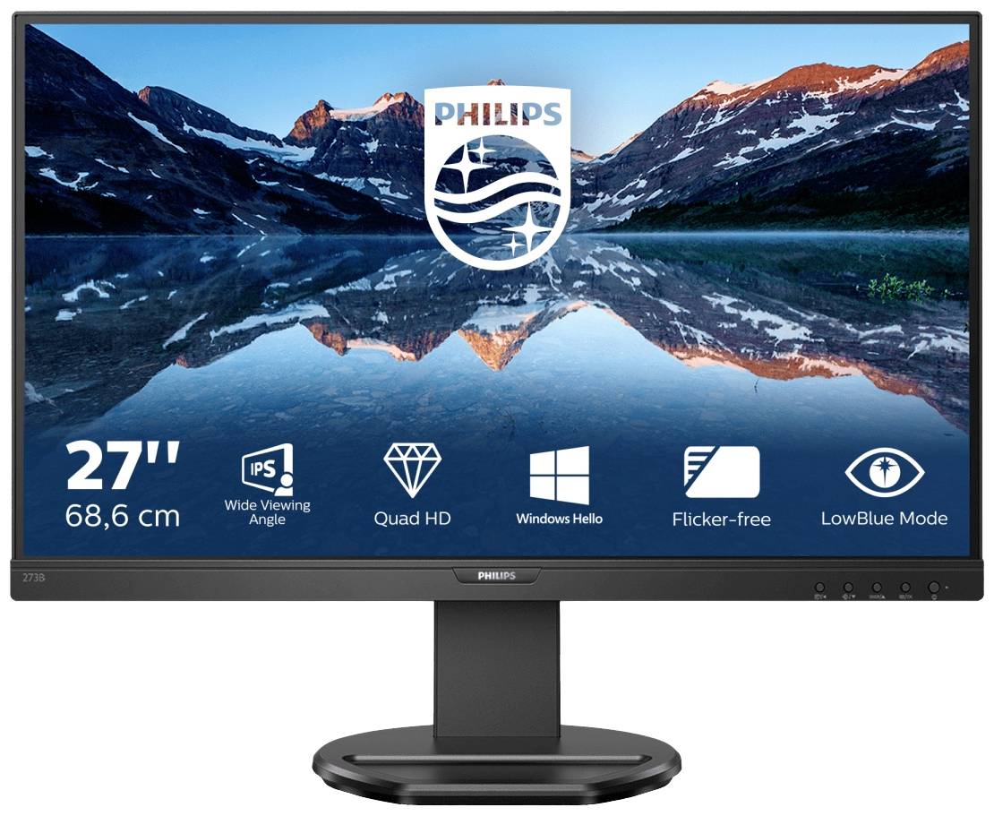 Philips Monitore 276B9/00 LED-monitor Energielabel F (A - G) 60.5 cm (23.8 inch) 2560 x 1440 Pixel 16:9 4 ms HDMI, Displ