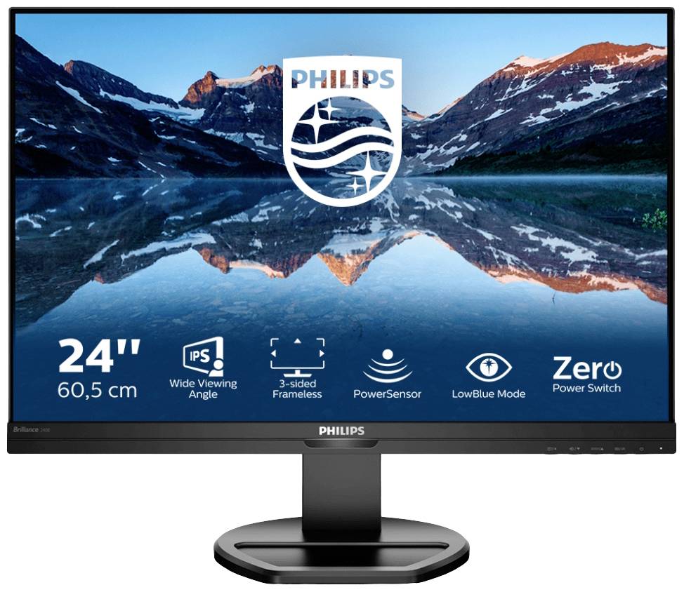 Philips Monitore 240B9/00 LCD-monitor Energielabel D (A - G) 60.5 cm (23.8 inch) 1920 x 1200 Pixel 16:9 4 ms HDMI, USB-A