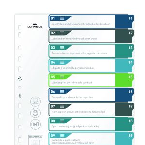 Durable 679527 Register DIN A4+ 1-10 Polypropyleen Meerdere kleuren 10 tabbladen 679527 Durable 679527 Register DIN A4+ 1-10 Polypropyleen Meerdere kleuren 10 tabbladen 679527