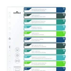 Durable 679627 Register DIN A4+ 1-12 Polypropyleen Meerdere kleuren 12 tabbladen 679627 Durable 679627 Register DIN A4+ 1-12 Polypropyleen Meerdere kleuren 12 tabbladen 679627