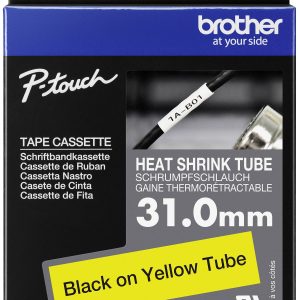 Brother HSE661E Labeltape krimpkous Tapekleur: Geel Tekstkleur: Zwart 31 mm 1.5 m Brother HSE661E Labeltape krimpkous Tapekleur: Geel Tekstkleur: Zwart 31 mm 1.5 m
