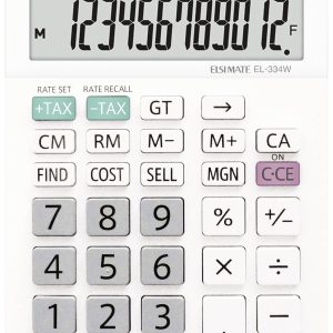 Sharp EL-334W Bureaurekenmachine Wit Aantal displayposities: 12 werkt op batterijen, werkt op zonne-energie (b x h x d)