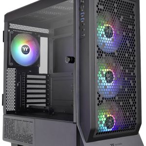 Thermaltake CA-1X5-00M1WN-00 Midi-tower Gaming-behuizing Zwart 4 voorgeïnstalleerde LED-ventilators, Zijvenster