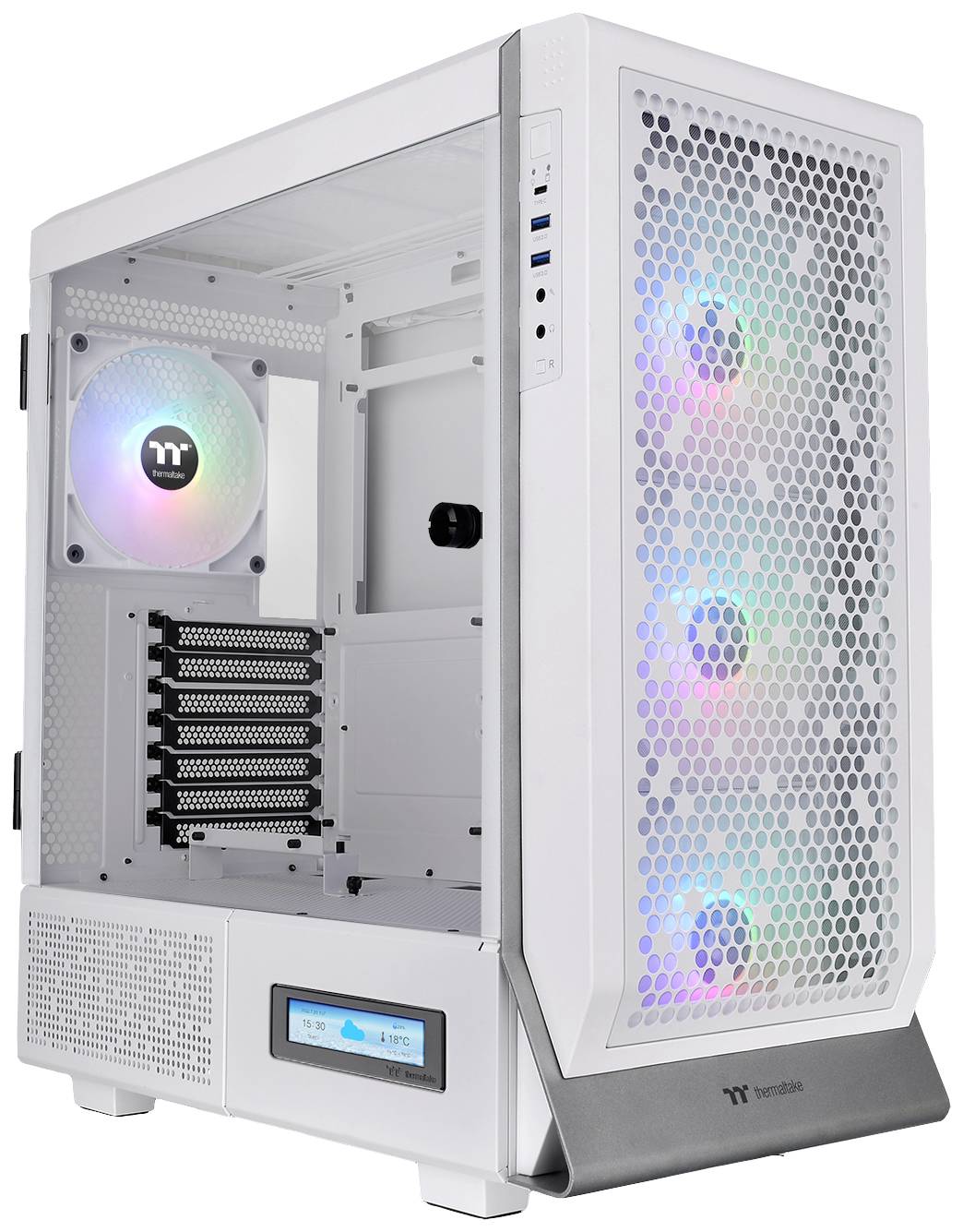 Thermaltake CA-1X5-00M6WN-00 Midi-tower Gaming-behuizing Wit 4 voorgeïnstalleerde LED-ventilators, Zijvenster