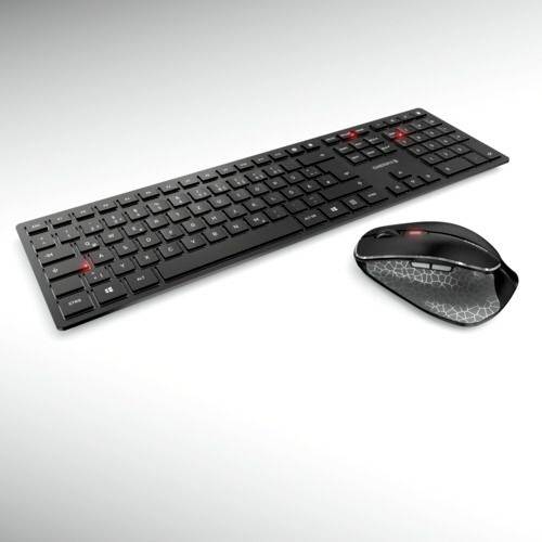 CHERRY DW 9500 Slim Set met toetsenbord en muis Radiografisch AZERTY, Belgisch Zwart, Grijs