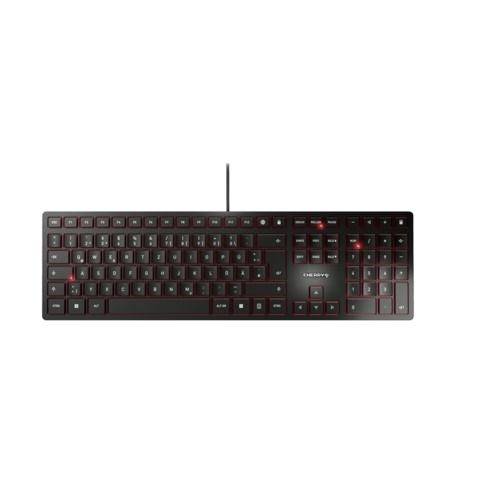 CHERRY KC 6000 Slim Toetsenbord USB AZERTY, Belgisch Zwart Geluidsarme toetsen