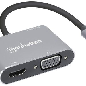 Manhattan USB-C to HDMI & VGA 4-in-1 Docking-Konverter USB-C dockingstation Geschikt voor merk (dockingstation): Univers