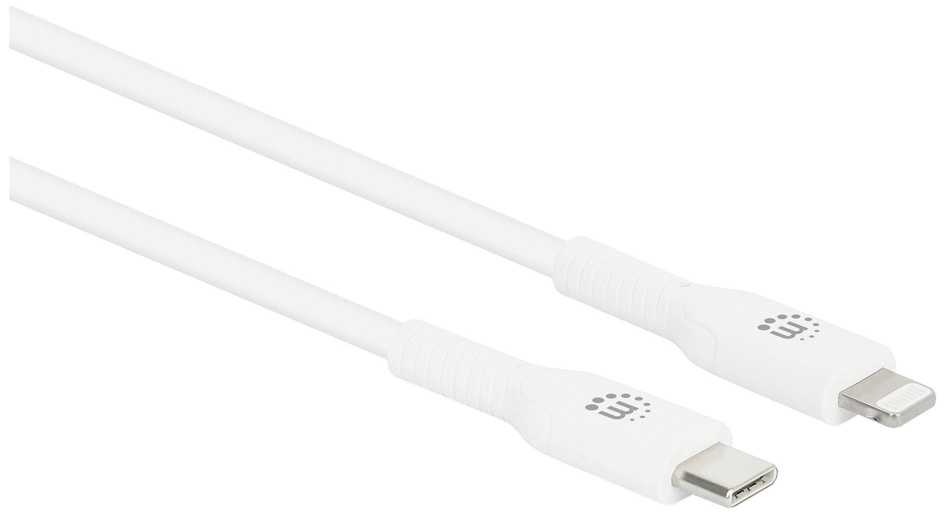 Manhattan 394505 USB-kabel USB-C stekker, Apple Lightning stekker 0.50 m Wit