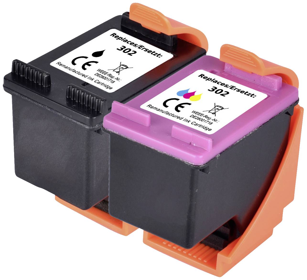 Renkforce Inktcartridge vervangt HP 302, X4D37AE, F6U66AE, F6U65AE Compatibel Combipack Zwart, Cyaan, Magenta, Geel RF-5